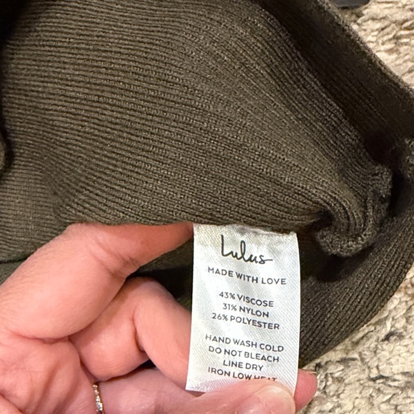 Lulu's Dark Olive Ruffle Blouse - Picture 2 of 2